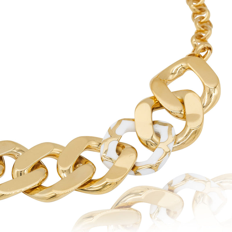 Gold Chain Ceramic Necklace
