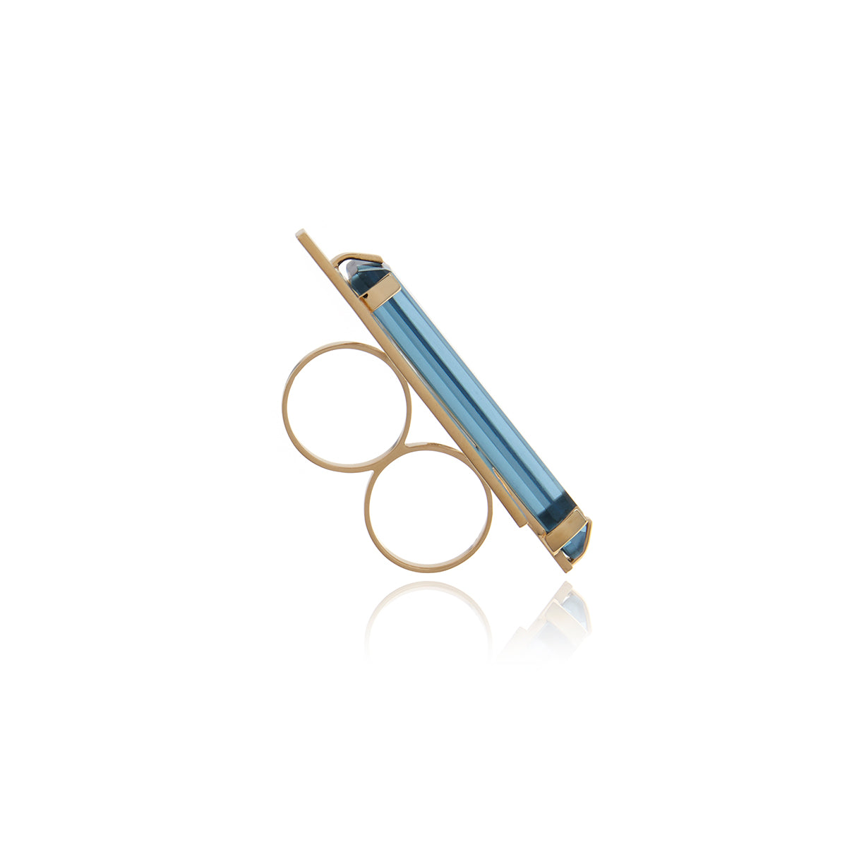 Double Bar - Two Finger Crystal Ring | Georgina Jewelry display picture 2