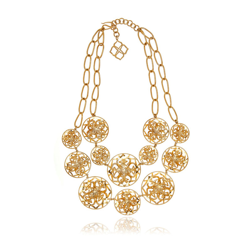Gold Flower 3D Long Necklace - Georgina Jewelry