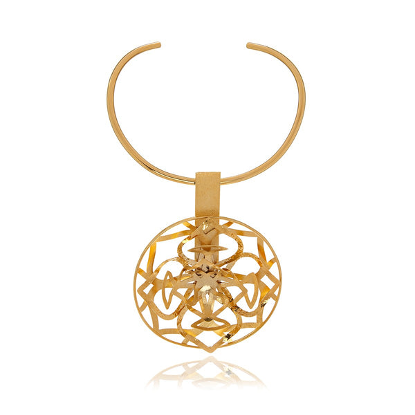 Runway Gold Flower 3D Necklace - Georgina Jewelry