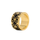 Signature Gold Onyx Resin Band Ring - Georgina Jewelry