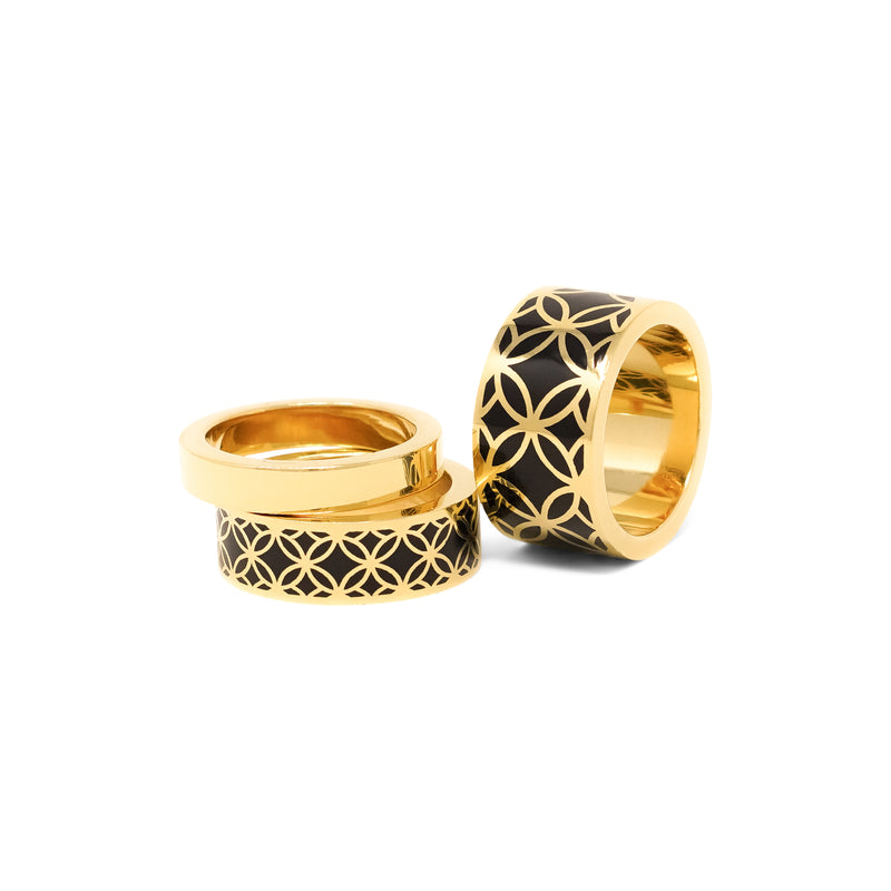 Signature Gold Onyx Resin Band Ring