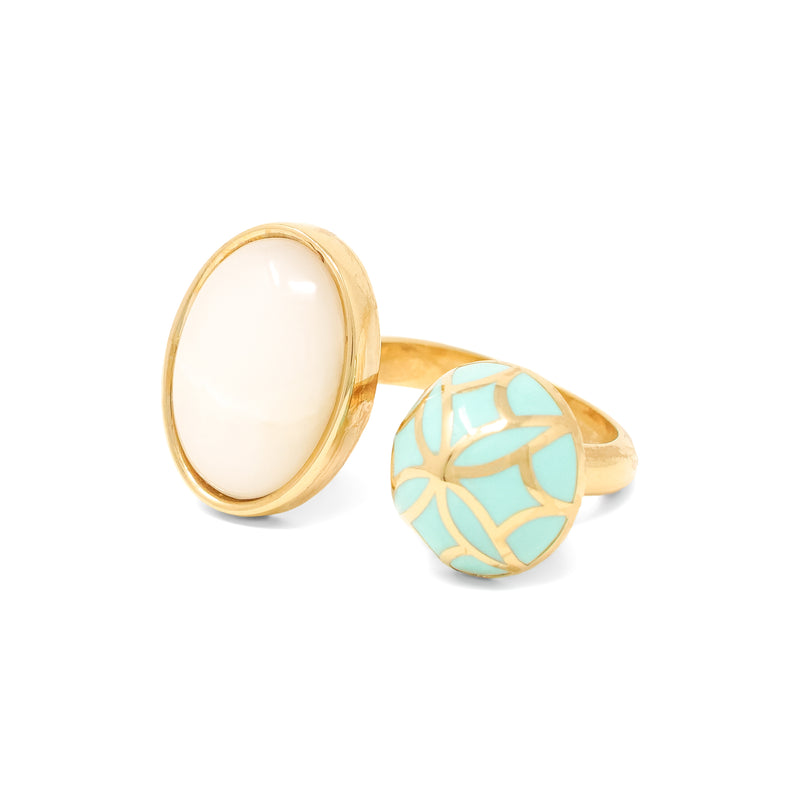 Signature Sphere Turquoise  Resin Ring - Georgina Jewelry