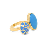 Signature Sphere Blue Cobalt Resin Ring - Georgina Jewelry