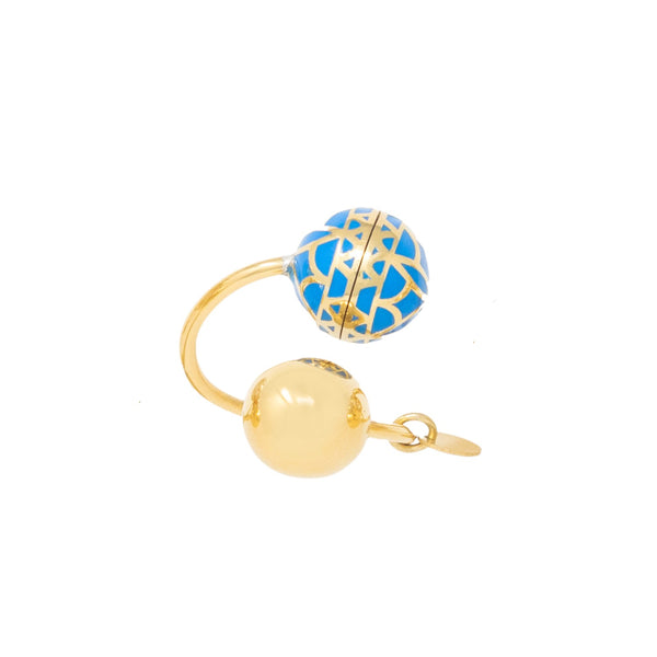 Signature Blue Cobalt  Sphere Resin Ring - Georgina Jewelry