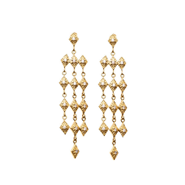 Gold Chandelier Diamond Earrings
