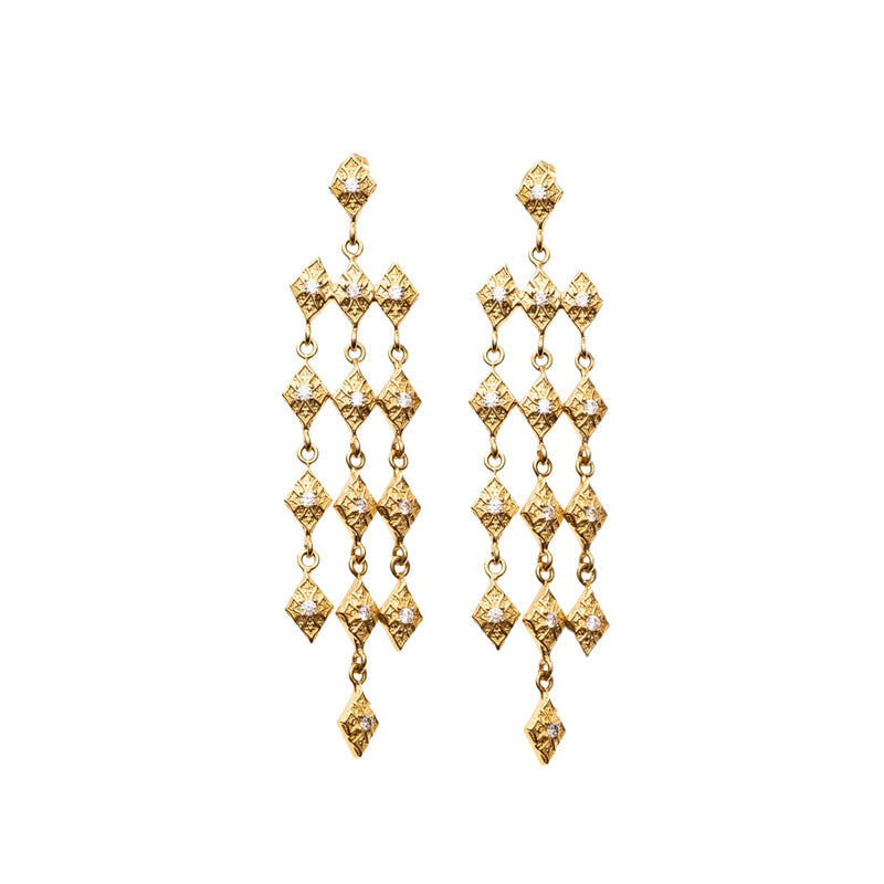 Gold Chandelier Diamond Earrings