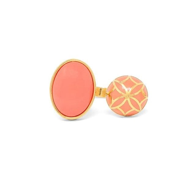 Signature Sphere Coral  Resin Ring