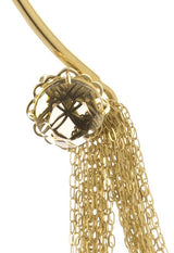 Signature Gold Button Long Smoky Crystal Necklace(Revele) - Georgina Jewelry