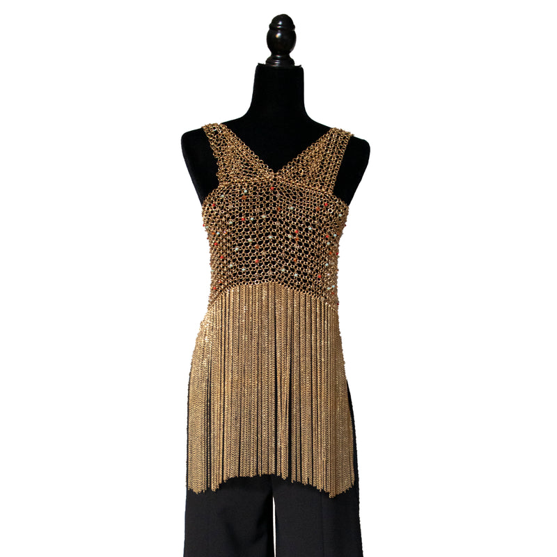 Gold Chain Top With Fringe Gold Chain Top With Fringe