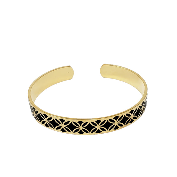 Signature Gold  Onyx Resin Bracelet - Georgina Jewelry