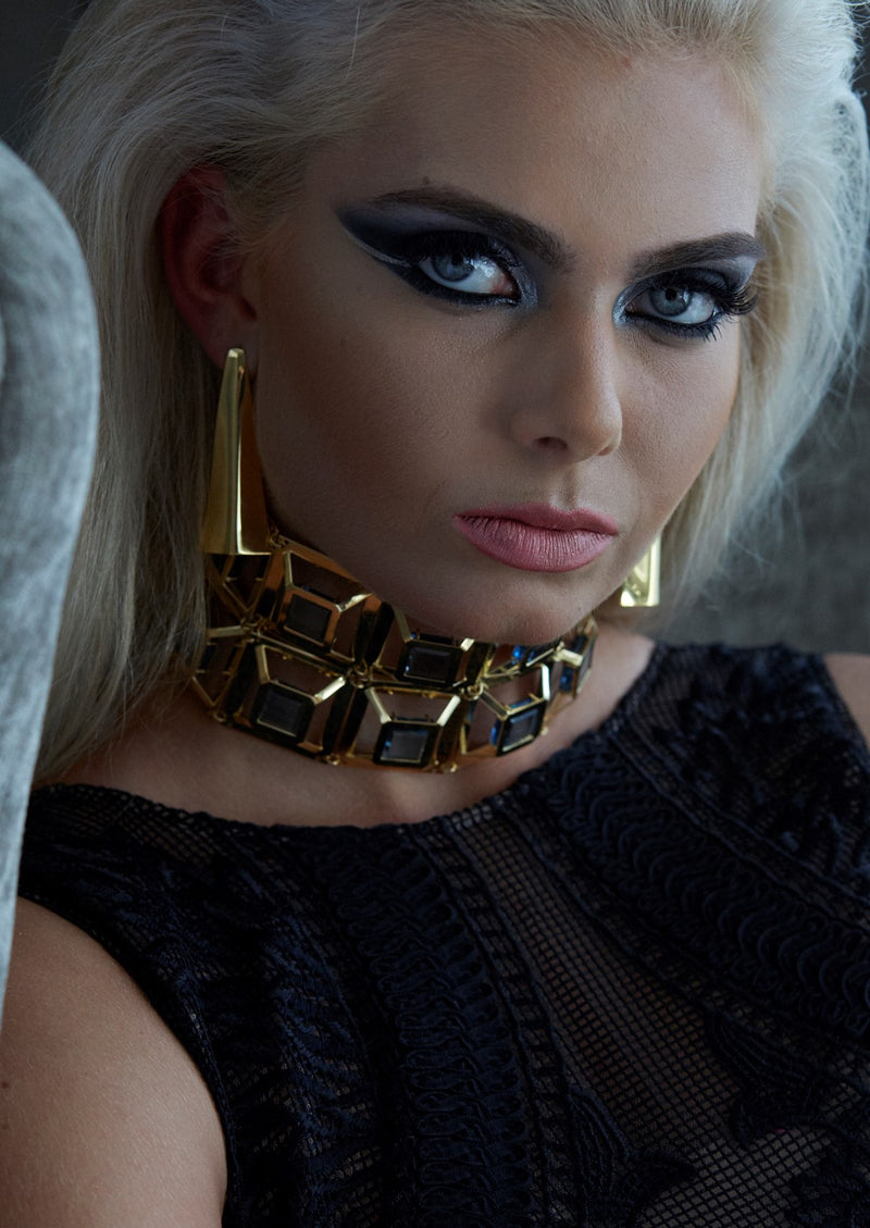 Releve Pyramid Gold Choker - Georgina Jewelry