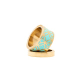 Signature Gold Thick Turquoise Resin Band Ring - Georgina Jewelry