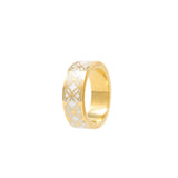 Signature Gold  Mother Pearl Resin Band Ring - Georgina Jewelry